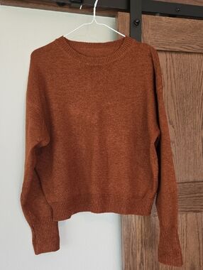 Cozy Crewneck Sweater in Burnt Orange